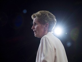 Ontario Premier Kathleen Wynne speaks during the federal Liberal national convention in Halifax on Friday, April 20, 2018.