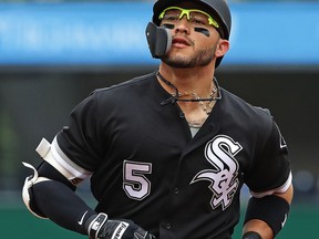 Chicago White Sox's Yolmer Sanchez rounds third after hitting a solo home run off Pittsburgh Pirates starting pitcher Jameson Taillon in the fifth inning of a baseball game in Pittsburgh, Wednesday, May 16, 2018.