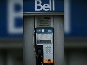 Bell Aliant is doubling their pay phone prices in all four Atlantic provinces on Monday, placing the region in line with the rest of the country. A Bell telephone pay phone is shown in Oakville, Ont., Feb.23, 2012.
