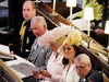 Britain’s Prince William, Duke of Cambridge, Britain’s Prince Charles, Prince of Wales, Britain’s Camilla, Duchess of Cornwall, Britain’s Catherine, Duchess of Cambridge, and Britain’s Prince Andrew, Duke of York at the wedding ceremony.