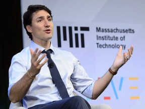 Prime Minister Justin Trudeau participates in an armchair discussion and a question and answer session at the Solve at Massachusetts Institute of Technology (MIT) Conference in Boston on Friday, May 18, 2018.