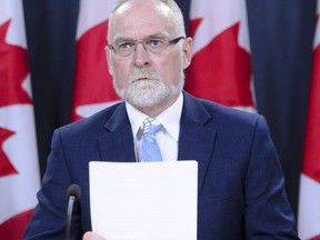 Auditor General Michael Ferguson holds a press conference following the tabling of the AG Report in the House of Commons in Ottawa on Tuesday, May 29, 2018.