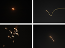 Images released by the Syrian Arab News Agency on  May 10, 2018 purportedly showing air defence systems intercepting Israeli missiles over Syrian airspace.