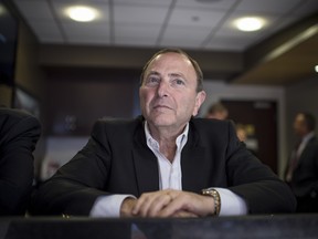 In this Sept. 21, 2016 file photo, NHL commissioner Gary Bettman poses for a portrait at the World Cup of Hockey at the Air Canada Centre in Toronto.
