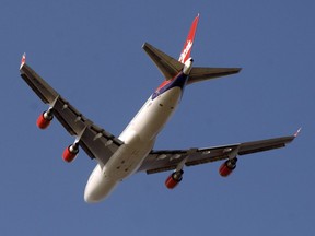 A Virgin Atlantic Boeing 747 jumbo jet takes off from Heathrow International Airport in London, U.K., on Sunday, Feb. 24, 2008.