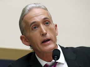 FILE - In this Nov. 14, 2017 file photo, Rep. Trey Gowdy, R-S.C., questions Attorney General Jeff Sessions during a House Judiciary Committee hearing on Capitol Hill in Washington. The FBI acted properly in its investigation of contacts between President Donald Trump's 2016 campaign and Russia, according to Gowdy, who recently received a classified briefing about the origins of the FBI probe.