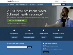 This screen grab shows the main page of the healthcare.gov website in Washington, on Monday, May 21, 2018. A major government survey finds that the U.S. clung to its health insurance gains last year, a surprise after President Donald Trump's repeated attempts to dismantle "Obamacare." The survey from the Centers for Disease Control and Prevention is out May 22, and finds that 9.1 percent of Americans were uninsured in 2017, or a little more than 29 million people. (HealthCare.gov via AP)