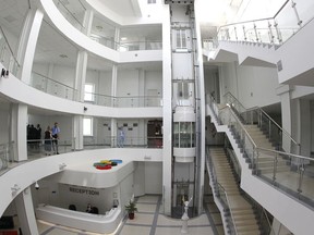 This photo taken on Thursday, May 17, 2018 shows a view of the interior of the Olympic Sports Center where Panama's soccer team will live during the 2018 World Cup in Saransk, Russia. Russia is trying to wipe its sports reputation clean by hosting the World Cup after years of doping scandals. In the host city of Saransk, a training center notorious for doping abuses and tainted medals will now be the home of Panama's soccer team.