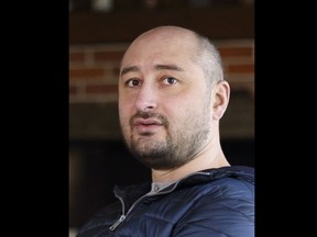 This is a photo taken on Nov. 14, 2017 in Kiev, Ukraine of Russian opposition journalist Arkady Babchenko. A Russian journalist harshly critical of the Kremlin was shot and killed in the Ukrainian capital Tuesday, May 29, 2018 and the national police said he apparently was targeted because of his work.