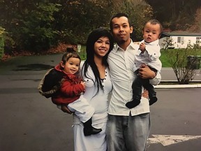 Jeffery Phan and Michelle Lesaca, both 24, are seen with their three-year-old daughter and two-year-old son in this undated handout photo.