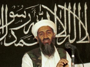 In this 1998 file photo made available on March 19, 2004, Osama bin Laden is seen at a news conference in Khost, Afghanistan.