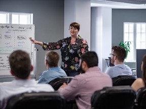 Amber Johnson, education and training associate at LiveWell, during an education work session in Gatineau.