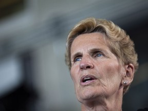 Ontario Liberal Party Leader Kathleen Wynne makes an announcement at the University of Waterloo during a campaign stop in Waterloo, Ont., on Friday, June 1, 2018.