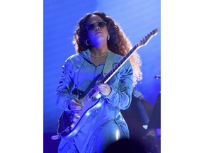 H.E.R. performs at the BET Awards at the Microsoft Theater on Sunday, June 24, 2018, in Los Angeles.