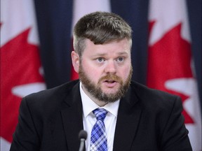 Jeff Silvester, AggregateIQ, holds a press conference at the National Press Theatre in Ottawa on Tuesday, June 12, 2018, following his appearance at the Commons Access to Information, Privacy and Ethics committee on Parliament Hill.