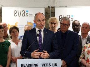 Federal Minister of Families, Children and Social Development Jean-Yves Duclos is seen at a youth homelessness organization in Toronto on Monday, June 11, 2018. Duclos announced an expansion of Ottawa's initiative to combat homelessness in Canada.