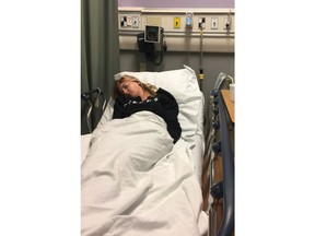 Paige Fitzpatrick, 21, is seen at the Queen Elizabeth II Health Sciences Centre Hospital in Halifax in this undated handout photo. Paige Fitzpatrick, who along with Brittany Bernard shared her experience of a suspected drink tampering incident in April, called it a shame that police don't keep statistics on drink tampering incidents.