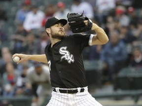 Chicago White Sox starting pitcher Lucas Giolito delivers during the first inning of a baseball game against the Cleveland Indians Monday, June 11, 2018, in Chicago.