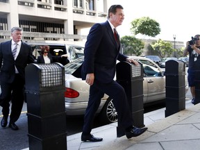 Paul Manafort arrives at federal court, Friday, June 15, 2018, in Washington.