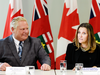 Minister of Foreign Affairs Chrystia Freeland sits for a meeting with Ontario Premier-designate Doug Ford in Toronto, on Thursday, June 14, 2018.