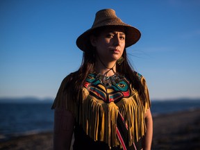 Mique'l Dangeli, of the Tsimshian First Nation, in Tsawwassen, B.C., on Saturday June 23, 2018.