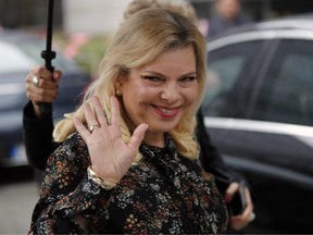 In this Wednesday, June 6, 2018 file photo, Sara Netanyahu arrives for a meeting with French Finance Minister Bruno Le Maire at Bercy Economy Ministry, in Paris, France.