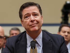 Then-FBI director James Comey testifies before the U.S. House Oversight Committee about the investigation into Hillary Clinton's emails, in Washington on July 7, 2016.