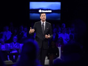 Former FBI director James Comey speaks during the Canada 2020 Conference in Ottawa on Tuesday, June 5, 2018.