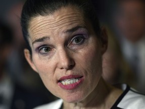 Minister of Science, Sport and Persons with Disabilities Kirsty Duncan makes an announcement on the elimination of harassment, abuse and discrimination in sport in the Foyer of the House of Commons on Parliament Hill in Ottawa on Tuesday, June 19, 2018.