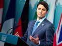 Prime Minister Justin Trudeau speaks at a press conference at the conclusion of the G7 summit in La Malbaie, Quebec, June 9, 2018.