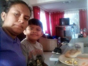 In this self portrait taken in Mexico in May 2018, Blanca Orantes-Lopez poses for a photo with her 8-year-old son, Abel Alexander, during the monthlong journey from their hometown of Puerto La Libertad, El Salvador, to the United States-Mexico border. Orantes, a Salvadoran mother, says she hasn't spoken to Abel in a month, since immigration officials separated them after they crossed the U.S.-Mexico border to seek asylum.