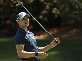 FILE - In this Thursday, April 5, 2018 file photo, Germany's Martin Kaymer reacts after missing a putt on the 13th hole during the first round at the Masters golf tournament, in Augusta, Ga. Martin Kaymer has compiled a bogey-free 63 to lead the Italian Open by one shot at the halfway stage on Friday, June 1. The Ryder Cup player from Germany birdied five of his last six holes as he produced the lowest round of the week to move to 11-under after 36 holes at the Gardagolf Country Club.