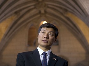 Tibetan exiled politician Lobsang Sangay waits to appear at the Subcommittee on International Human Rights of the Standing Committee on Foreign Affairs and International Development Tuesday February 26, 2013 in Ottawa.