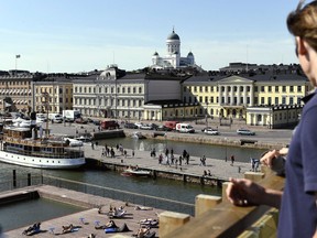A view of the Market Square and the Presidential palace, in Helsinki, Finland, Thursday, June 28, 2018. Russian President Vladimir Putin and U.S. President Donald Trump will hold a summit in Helsinki on July 16, the Kremlin and the White House announced Thursday.