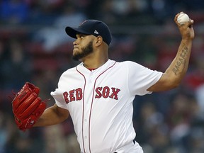 Boston Red Sox's Eduardo Rodriguez pitches during the first inning of a baseball game against the Seattle Mariners in Boston, Saturday, June 23, 2018.