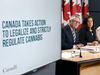 Public Safety Minister Ralph Goodale and Justice Minister Jody Wilson-Raybould at a press conference on April 13, 2017 announcing the Liberal governmentâs plan to legalize marijuana.