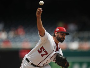 Washington Nationals starting pitcher Tanner Roark delivers a pitch against the Tampa Bay Rays, during the first inning of a baseball game at Nationals Park, Wednesday, June 6, 2018, in Washington.