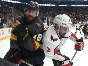 James Neal, left, who played with the expansionist Vegas Golden Knights last season, is one of a number of free agents who figure to garner a lot of attention among NHL general managers starting Sunday. Neal made $5M last season and is looking for a long-term deal.