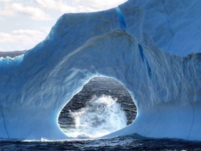 An iceberg is seen in Amherst Cove, N.L. on June 4, 2018.