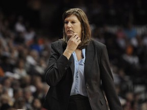 FILE - In this July 31, 2015, file photo. Connecticut Sun coach Anne Donovan watches her players in a WNBA basketball game against the Seattle Storm  in Uncasville, Conn. Donovan, the Basketball Hall of Famer who won a national championship at Old Dominion, two Olympic gold medals in the 1980s and coached the U.S. to gold in 2008, died Wednesday, June 13, 2018, of heart failure. She was 56. Donovan's family confirmed the death in a statement.