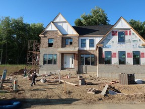 This May 25, 2018, photo shows a home under construction in Hampton Township, Pa. On Tuesday, June 19, the Commerce Department reports on U.S. home construction in May.