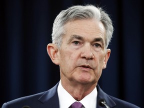 FILE- In this June 13, 2018, file photo Federal Reserve Chair Jerome Powell speaks to the media after the Federal Open Market Committee meeting in Washington. Powell is expected to speak about the job market at a European Central Bank conference in Portugal on Wednesday, June 20.