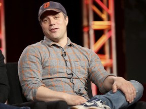 FILE - In this Jan. 9, 2018 file photo, President and Chief Creative Officer at DC Entertainment Geoff Johns participates in the "Krypton" panel during the NBCUniversal Television Critics Association Winter Press Tour in Pasadena, Calif.  Johns, who co-produced "Justice League," is exiting both roles to focus on creative matters full time. Warner Bros. executive and DC's interim head Thomas Gewecke said Monday, June 11, 2018 that Johns is launching a production company to develop a  film and other projects in film, television and comic books.