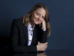 In this May 20, 2018 photo, actress Jodie Foster poses at the Four Seasons Hotel in Los Angeles to promote her new film "Hotel Artemis." Foster stars as the head of a hospital for criminals in the near-future set thriller opening nationwide on Friday, June 8.