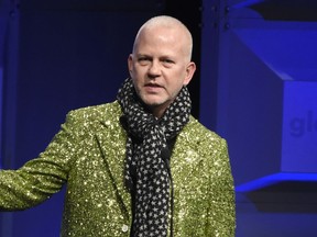 FILE - In this April 12, 2018 file photo, Ryan Murphy presents the Stephen F. Kolzak award at the 29th annual GLAAD Media Awards in Beverly Hills, Calif.   VH1's fifth annual Trailblazer Honors will celebrate acclaimed director Ryan Murphy and Trayvon Martin's parents. The event will air on June 28 on VH1 and Logo.