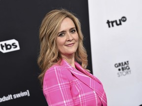 FILE - In this May 16, 2018 file photo, television host Samantha Bee attends the Turner Networks 2018 Upfront at One Penn Plaza in New York.  Bee is apologizing to Ivanka Trump and her viewers for using an expletive to describe the president's daughter.  Bee issued a statement Thursday that says her language was "inappropriate and inexcusable." She says she crossed a line and deeply regrets it.