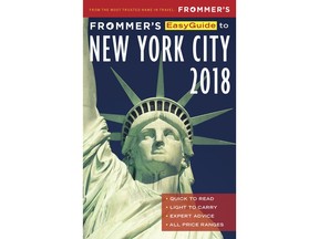 This photo provided by Frommer Media LLC shows the cover of the Frommer's Easy Guide NYC 2018 guidebook. The book helps readers plan a visit to the Big Apple, which some travelers may find an intimidating prospect without trustworthy advice. (Frommer Media LLC via AP)