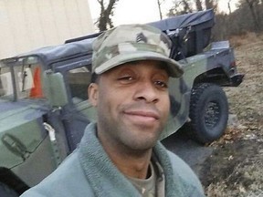 This undated photo provided by Howard County Police Department shows Eddison Hermond. The Maryland National Guardsman who died while trying to help a woman during a flash flood will be laid to rest. The funeral for Hermond of Severn, Maryland, will be held Thursday, June 7, 2018 at The Church at Severn Run. (Howard County Police Department via AP, file)