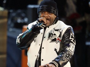 FILE - In this Oct. 2, 2008, file photo, rapper Jim Jones performs at the 2008 VH1 Hip Hop Honors show in New York. Jones was arrested early Thursday, June 21, 2018, after a brief police chase in west Georgia, on multiple charges including narcotics possession and receiving stolen property.