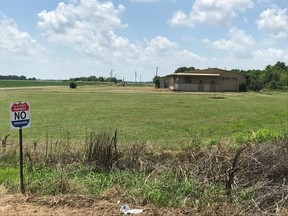 This  June 21, 2018, photo provided by Democratic state Rep. Mark McElroy,  shows the unused Department of Agriculture property the Trump administration is considering as a possible temporary shelter for unaccompanied alien children. The land is in Kelso, Arkansas, less than two miles from Rowher, the former site of one of Arkansas' two internment camps for Japanese-American citizens during World War II.